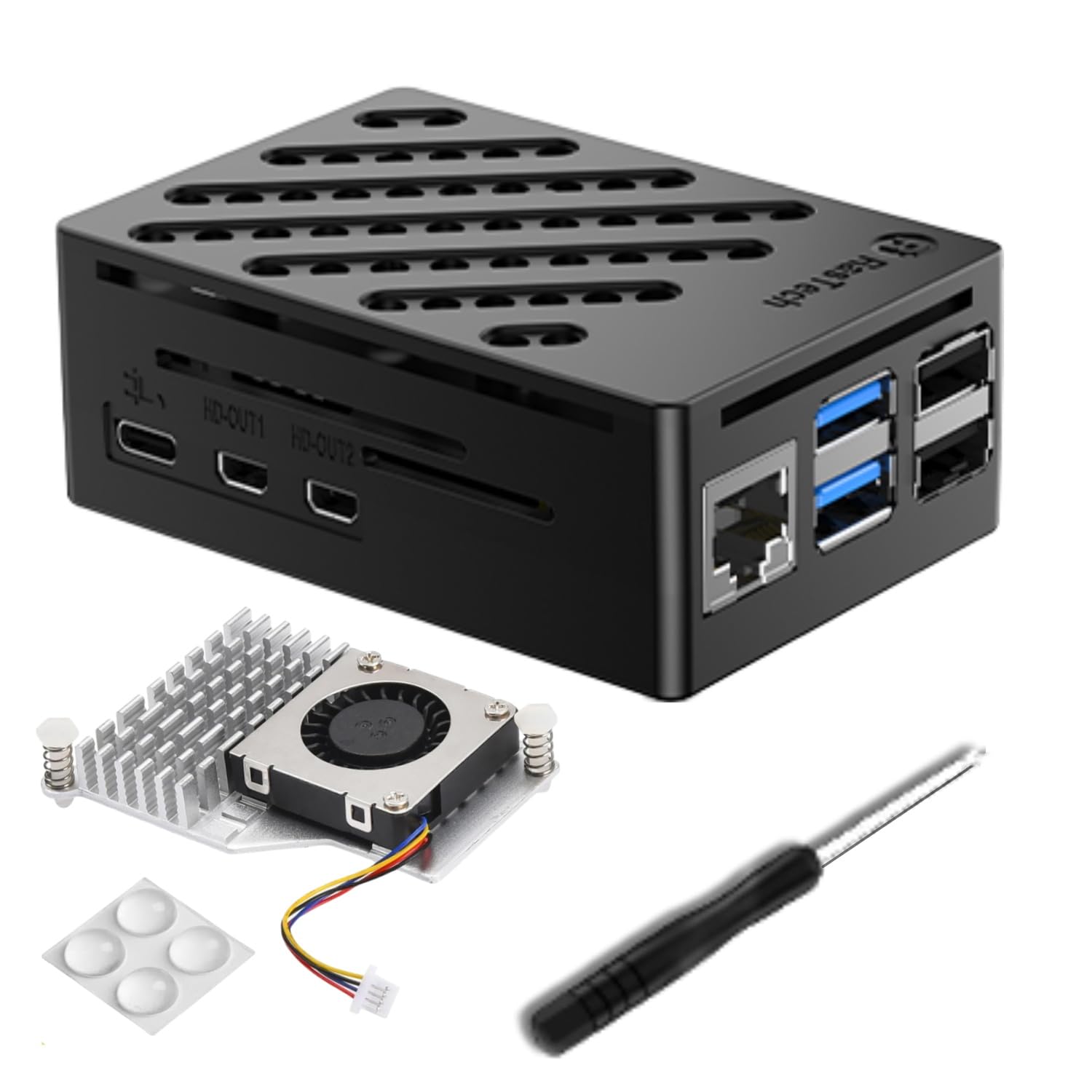 Amazon.co.jp: RasTech Raspberry Pi 5ケースとアクティブクーラー