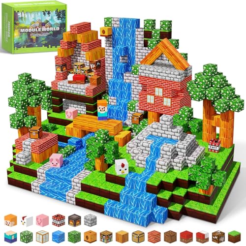 MUUHU 300PCS Magnetic Blocks - 0.8 Magnetic Building Blocks for Kids STEM Toys Educational Magnet Blocks Magnetic Cubes Tiles Christmas Birthday Gifts for Boys & Girls Ages 3 4 5 6 7 8 9 10