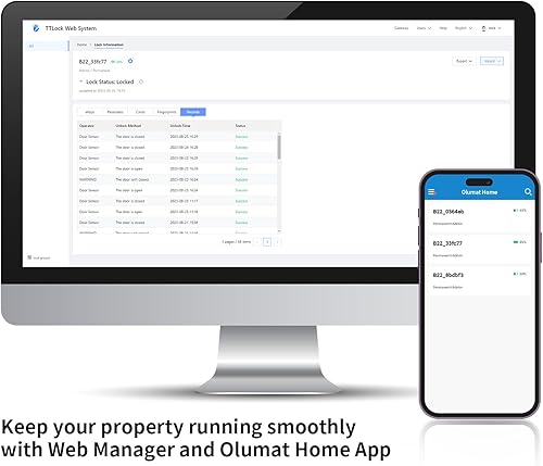 Miniatura 8 de Cerradura de puerta inteligente, cerradura de puerta de entrada sin llave, cerradura de puerta de huellas dactilares con teclado, cerradura de