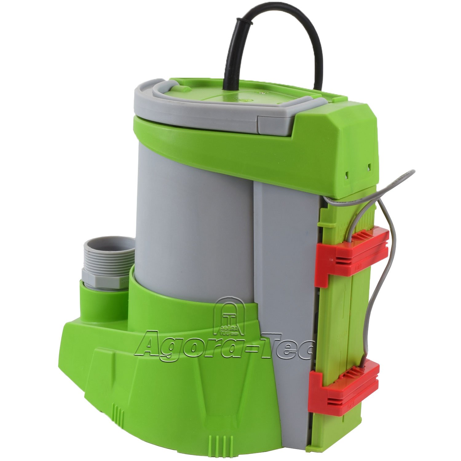 Agora-Tec Bomba sumergible AT, agua transparente, 250 W, vario-control (succión plana a 1 mm), interruptor de flotador integrado ajustable con válvula antirretorno y máx. 0,4 bar y máx. 3000 l/h