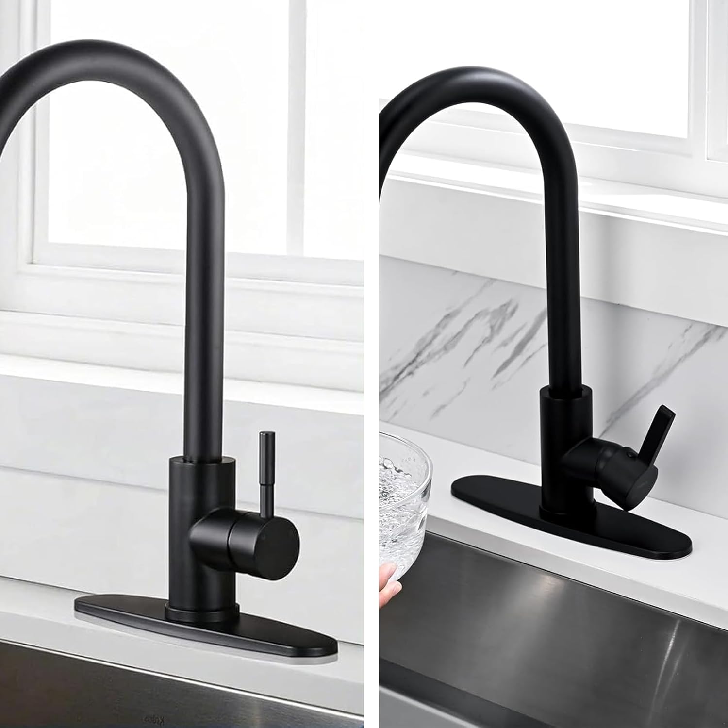 Faucet Plate Black Faucet Cover Plate Stainless Steel Faucet Hole Cover Plate Faucet Escutcheons Sink Hole Cover Faucet Plate 3 Hole Cover for Kitchen Bathroom Vanity Sink Faucet 10In