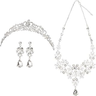 3 Conjuntos De Brincos De Lágrima De Enfeite De Noiva Brincos De Noiva Acessórios De Cabelo De Cristal Brincos De Enfeite De Cristal De Noiva Kits De Diamante Decoração De