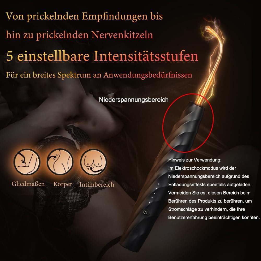 SM Elektro Shock Massagestab Nippel, klitoris,Anal, Penis, G-Punkt Stimulation 5-Frequenz-Elektroschock Foltergerät 4 austauschbare Köpfe BDSM Masturbation Erotik Sex Spielzeug Für Männer Frau Paare