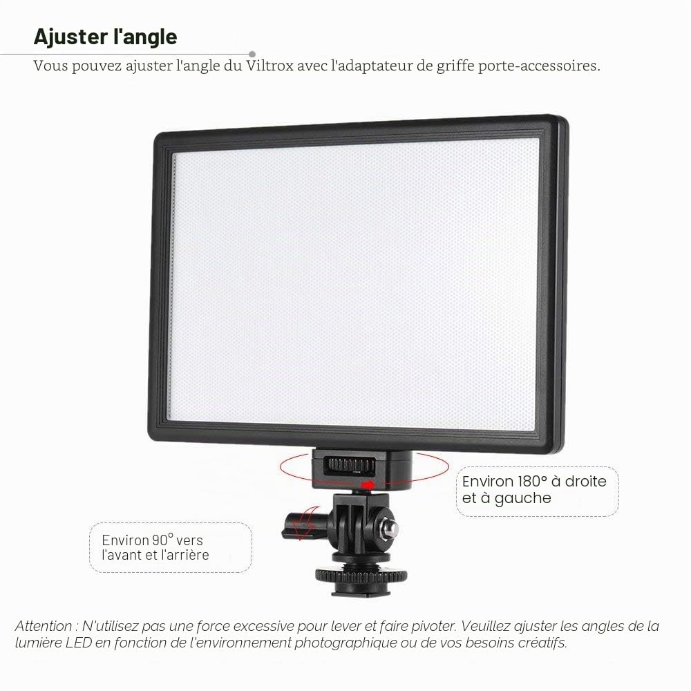 VILTROX Panneau lumineux LED bicolore 3300-5600 K CRI95+ Panneau lumineux ultra-fin pour conférence, baladodiffusion, diffusion en direct, interview, éclairage Vlog YouTube