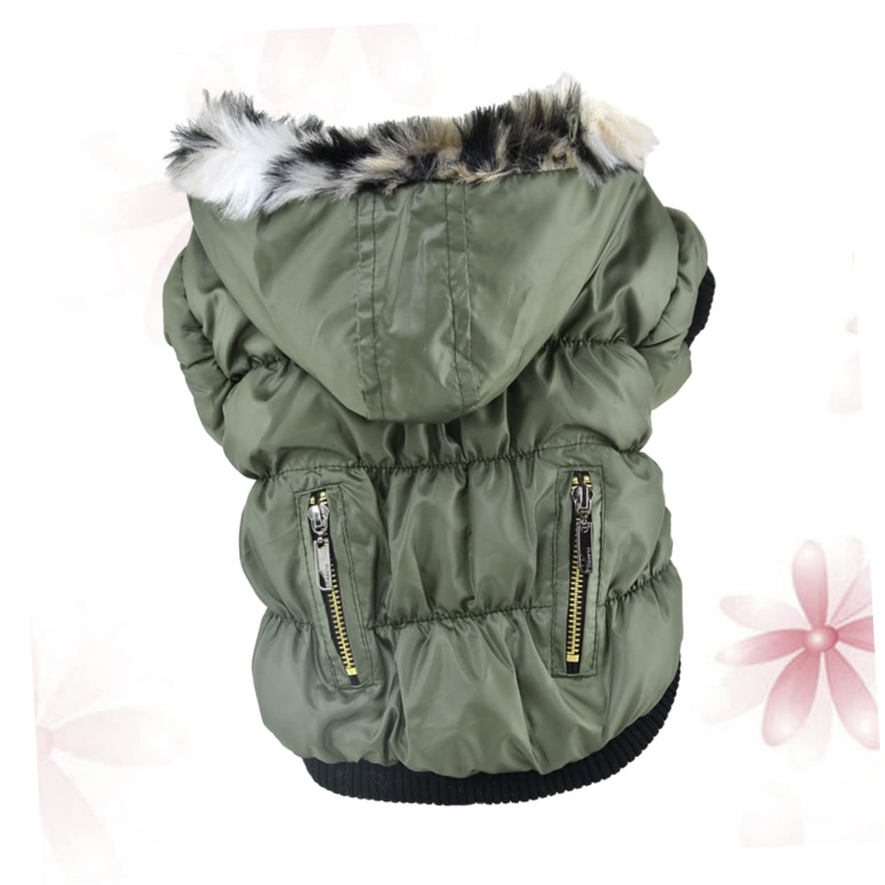 INOOMP 2piezas Abrigo para Perro Chaqueta Cálida De Otoño Invierno Ropa para Mascotas Diseño De Botones Color Verde XS