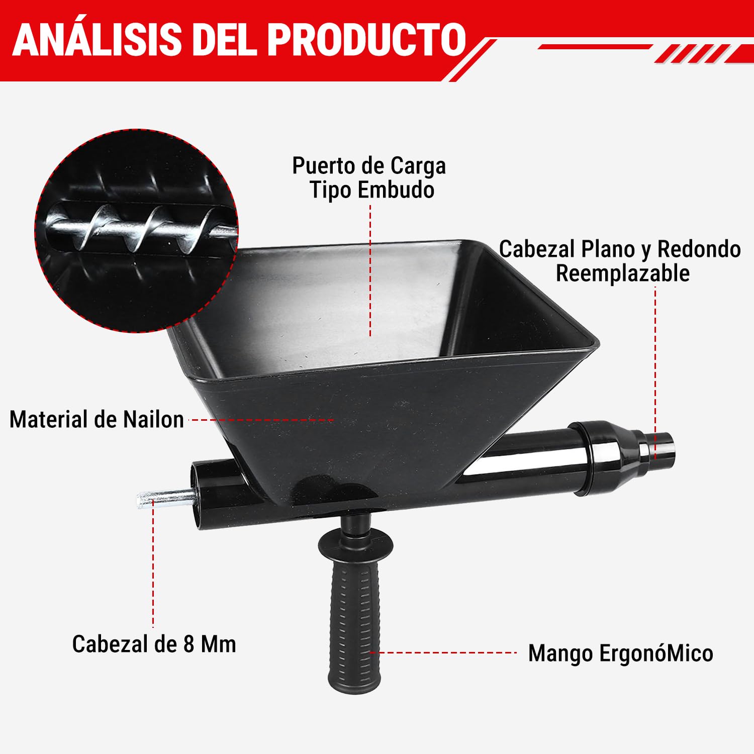 Pistola de Mortero Eléctrica, Aplicador Mortero Juntas, Máquina de Lechada con 4 Boquillas Desmontables, Prensa de Mortero para Juntas de Mortero, Paredes de Piedra y Suelos