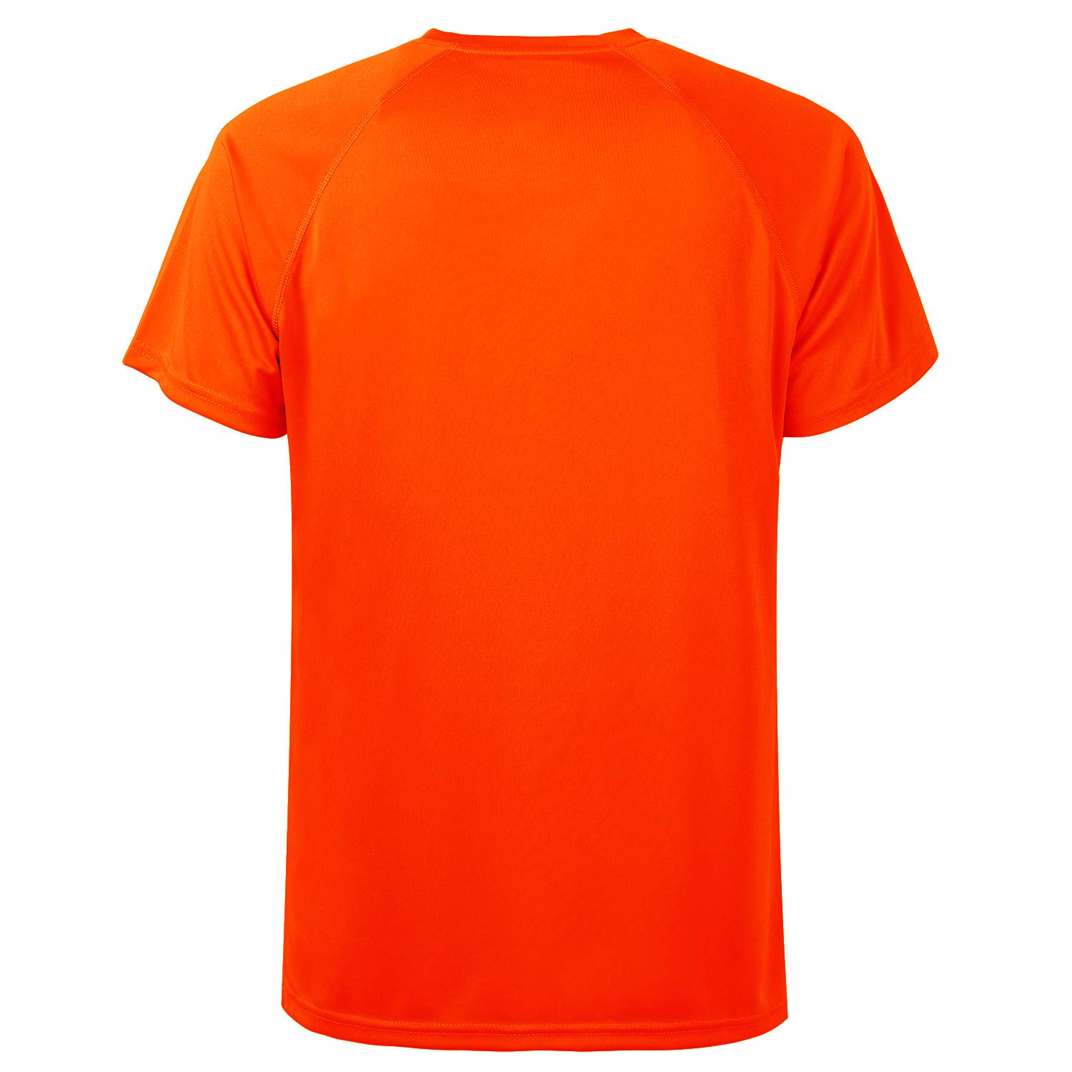 Corna Men's Summer Short Sleeve Moisture Wicking Performance Shirt Round Neck Quick Dry Lightweight Casual Athletic T-Shirts Orange L