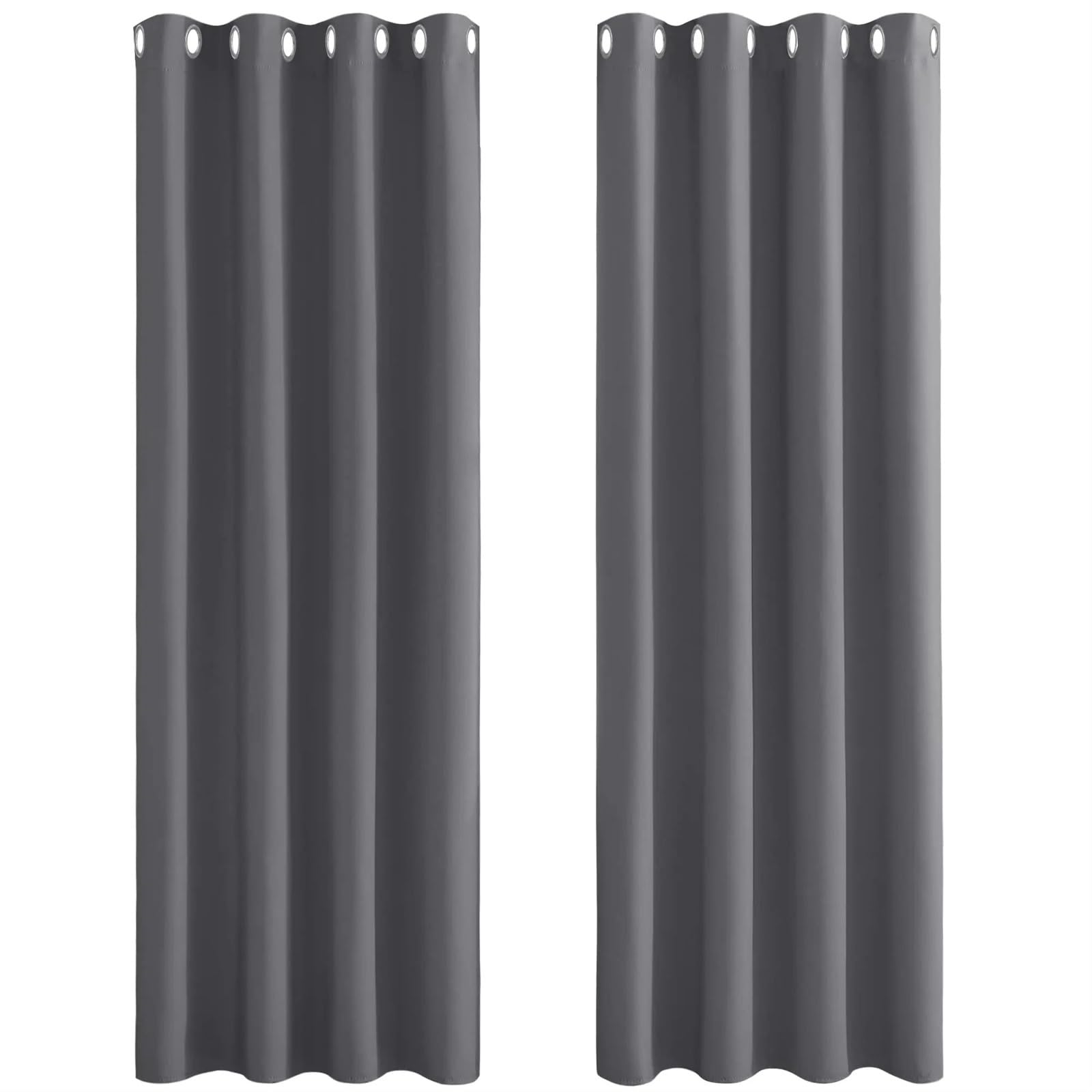 Zymjzbetic Blackout Curtains Blackout Curtains Grommet Top Light Blocking Noise Reducing Window Draps for Bedroom Office Kitchen(Gray 2Panels,132X160cm)