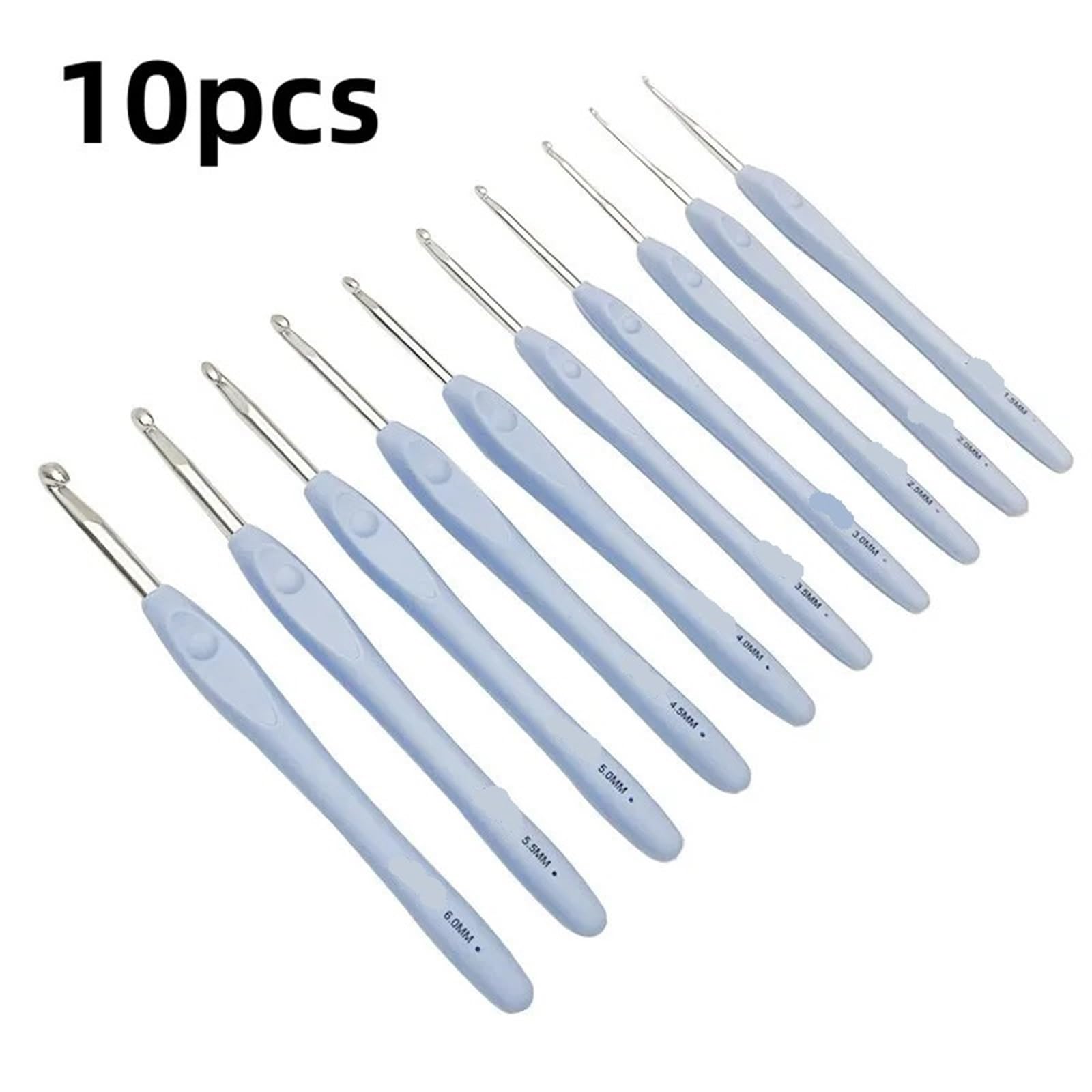 Ganchillo Set Gancho de Crochet de 1,5 a 6,0 mm, Mango Suave de TPR, Gancho de Aluminio, Agujas Lisas, Herramienta for Tejer a Mano, Accesorios de Costura DIY