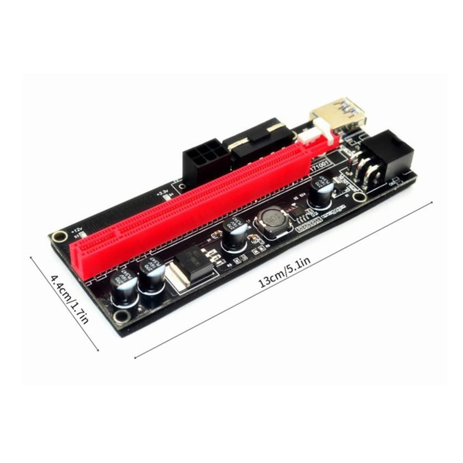 VER009 USB 3.0 PCI-E Riser VER 009S Express 1X 4X 8X 16x Extender Riser Adapter Card SATA 15pin to 6 Pin Power Cable (Color : White 60CM)