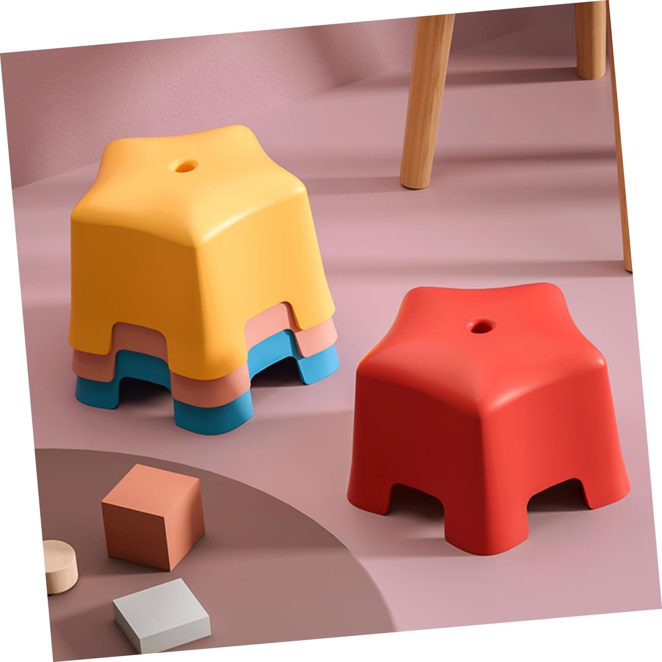 PRETYZOOM Living Room Stool Boys and Girls Bathroom Stool High Load-Bearing Sea-Star Shape Non-Slip