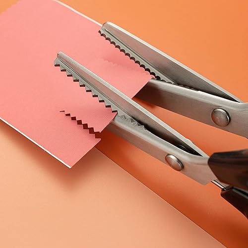 Miniatura 8 de DaKuan 2 Tijeras para tela, 2 modelos DaKuan 2 Tijeras de tela, tijeras en zig zag, para manualidades, corte de papel, tela, materiales de cuero