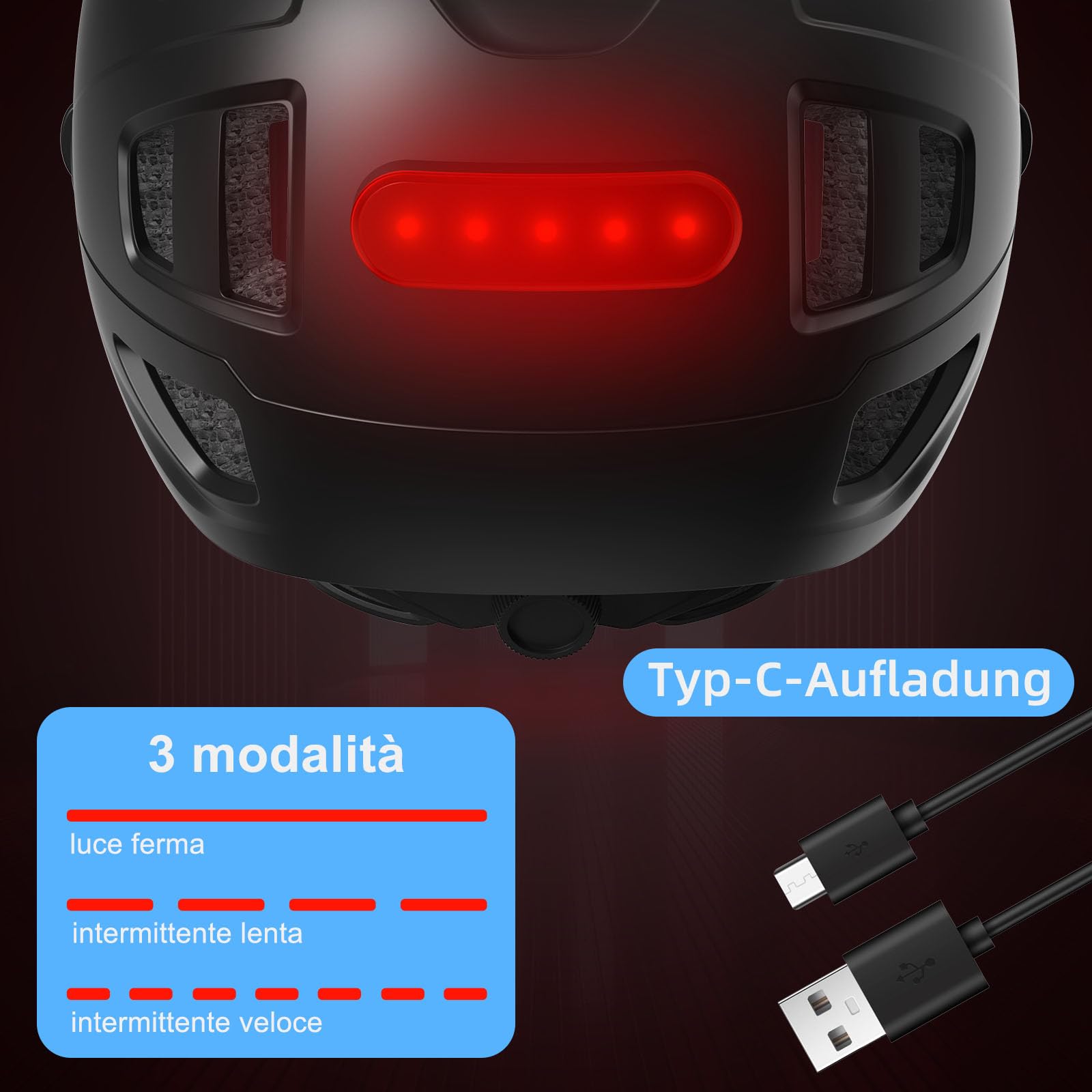 Junjam Casco per Bicicletta Elettrica con Luci a LED Ricaricabili USB-Casco Bici Elettrica Urbano per Adulti, Uomini e Donne - EN1078/CPSC e NTA-8776 Tripla Certificazione