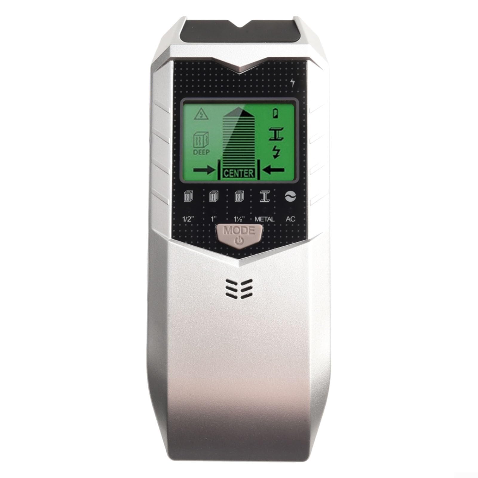 Rilevatore da parete 5 in 1, rilevatore avanzato di perni e localizzatore in metallo con LCD e avvisi audio (colore argento nero)