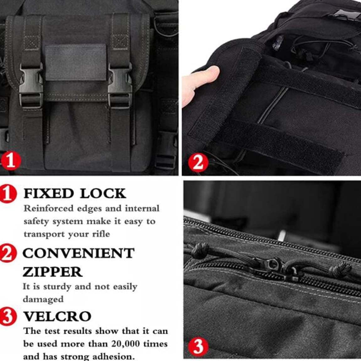 Rifle Case Tactical Gun Bag, Bolsa de Pesca Mochila Pistola Escopeta Airsoft Case Almacenamiento con correa para el hombro, para cazar, pescar, disparar deportes