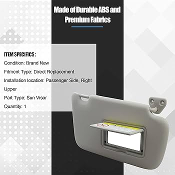 陽炎座 Amazon.com: KMBNTU Gray Passenger Side Sun Visor Compatible