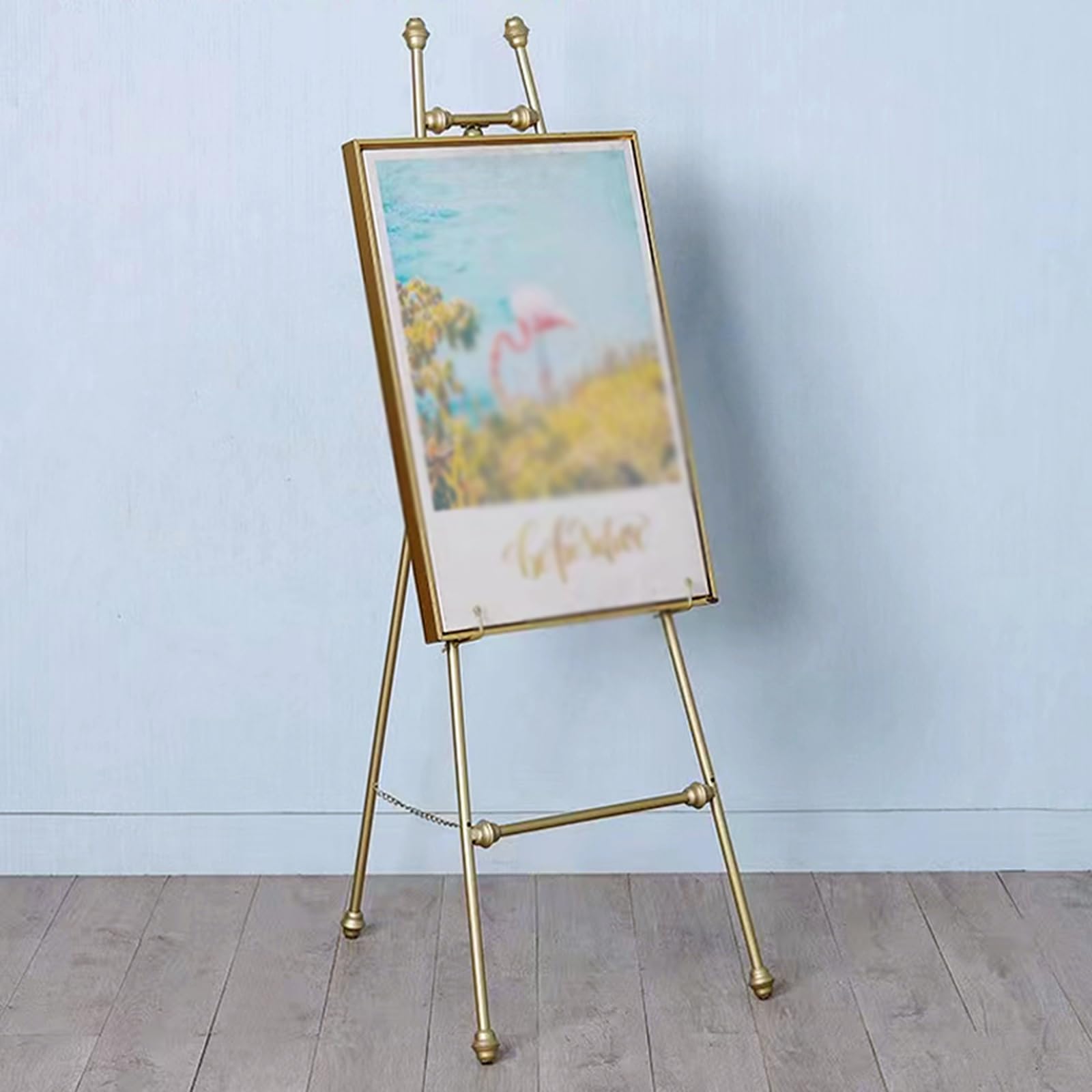 Ausstellungsstaffelei für Hochzeitsschild und Poster, 120/145 cm hoher Staffeleiständer, tragbare faltbare Kunststaffelei zum Malen, Zeichnen, Skizzieren (Größe: 145 cm, Farbe: Weiß) (Weiß 145 cm) (Go