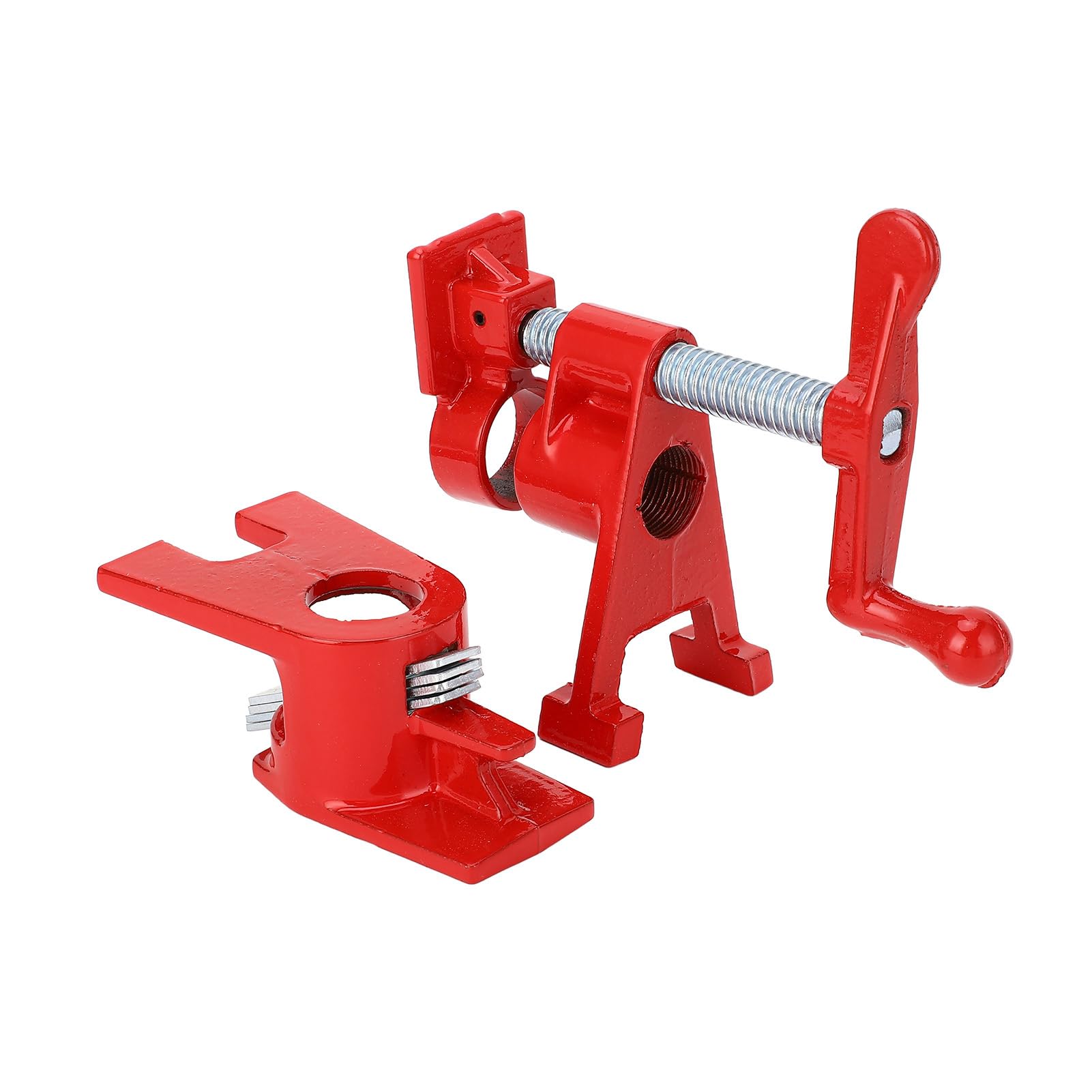 Juego de 4 Abrazaderas para Tubos, Abrazadera de Mandíbula Ajustable de Hierro Maleable Resistente con Diseño Liviano, Ideal para Carpintería, Sujeción de Madera, Metal y Plástico