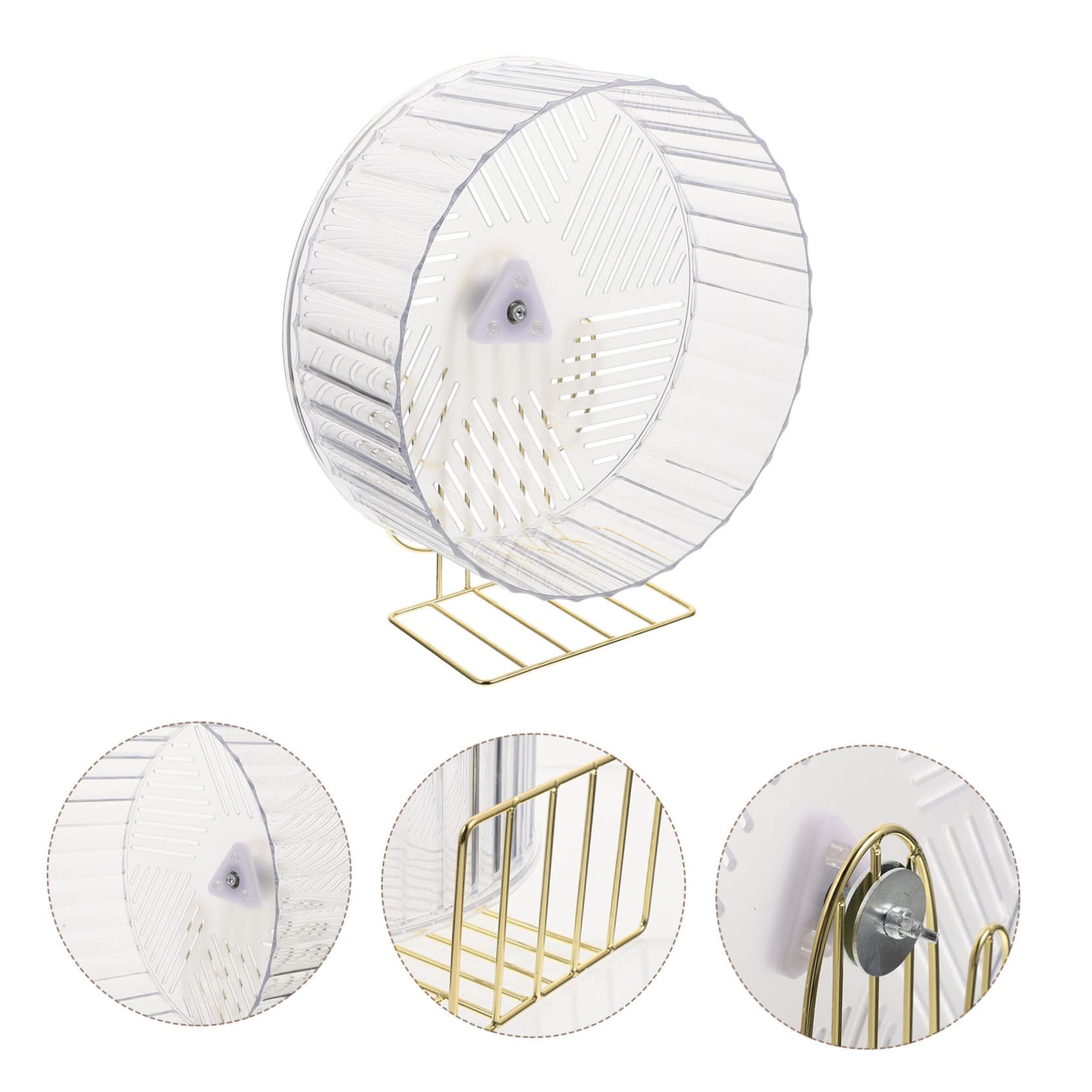 Sosoport Roue D’Exercice pour Chinchilla et Hérisson, Roue Silencieuse Support, Base Stable en Plastique et Alliage, pour Cage D’Animal