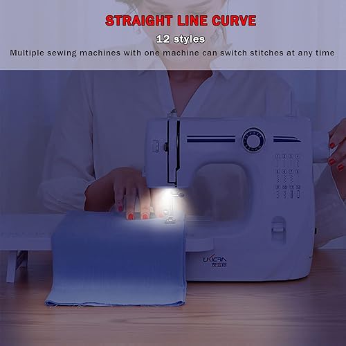 Vista 2 de Double Needle Sewing Machine, Multifunctional Electric Desktop Sewing Machine, Edge Locking for Household Use