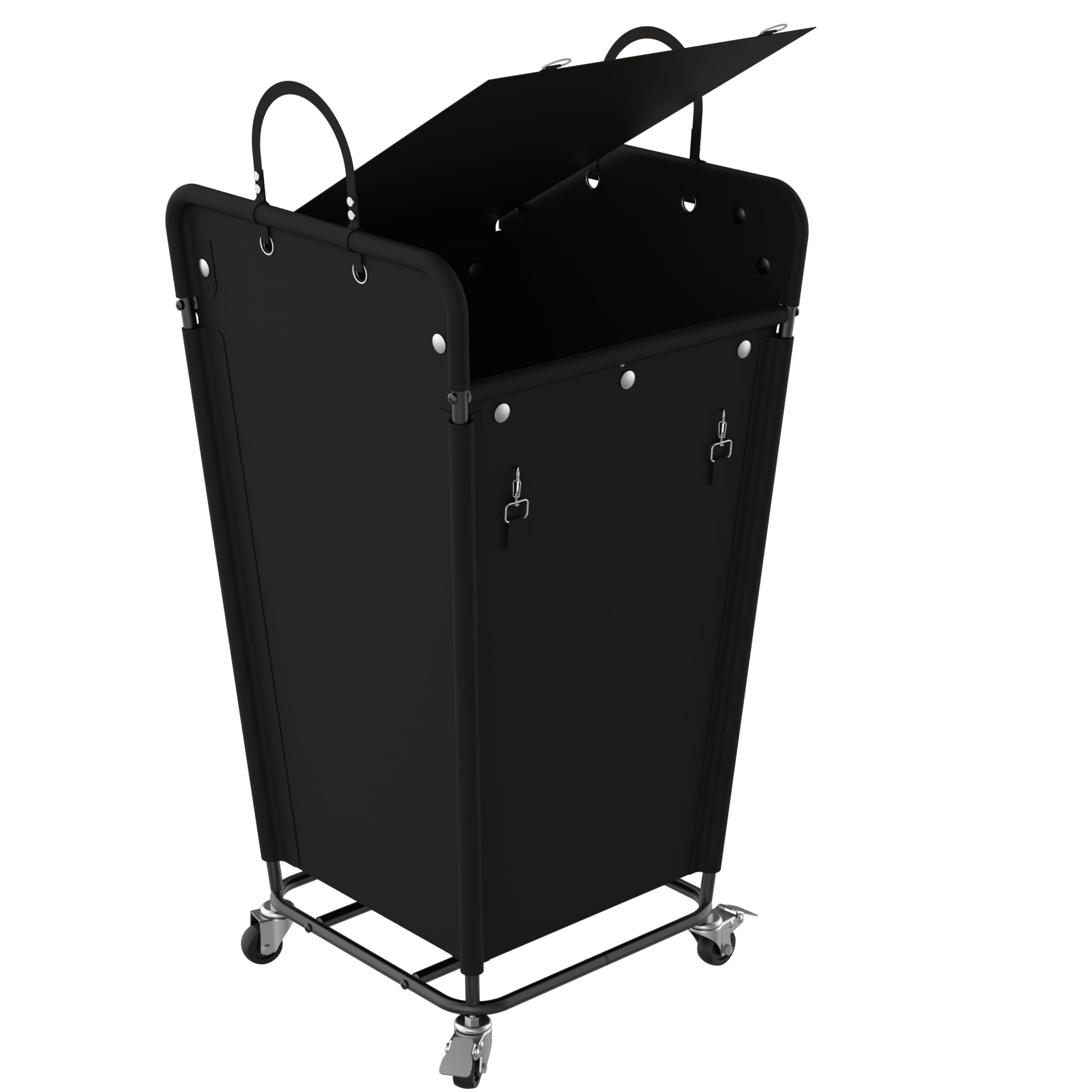 Photo 1 of **MISSING HARDWARE***Flixorate 180L Laundry Basket with Wheels, Rolling Clothes Hamper with Privacy Lid & Side Handles, Dirty Clothes Basket with Removable Liner, Steel Frame for Bedroom, Bathroom, Laundry Room ?Black?**MISSING HARDWARE***