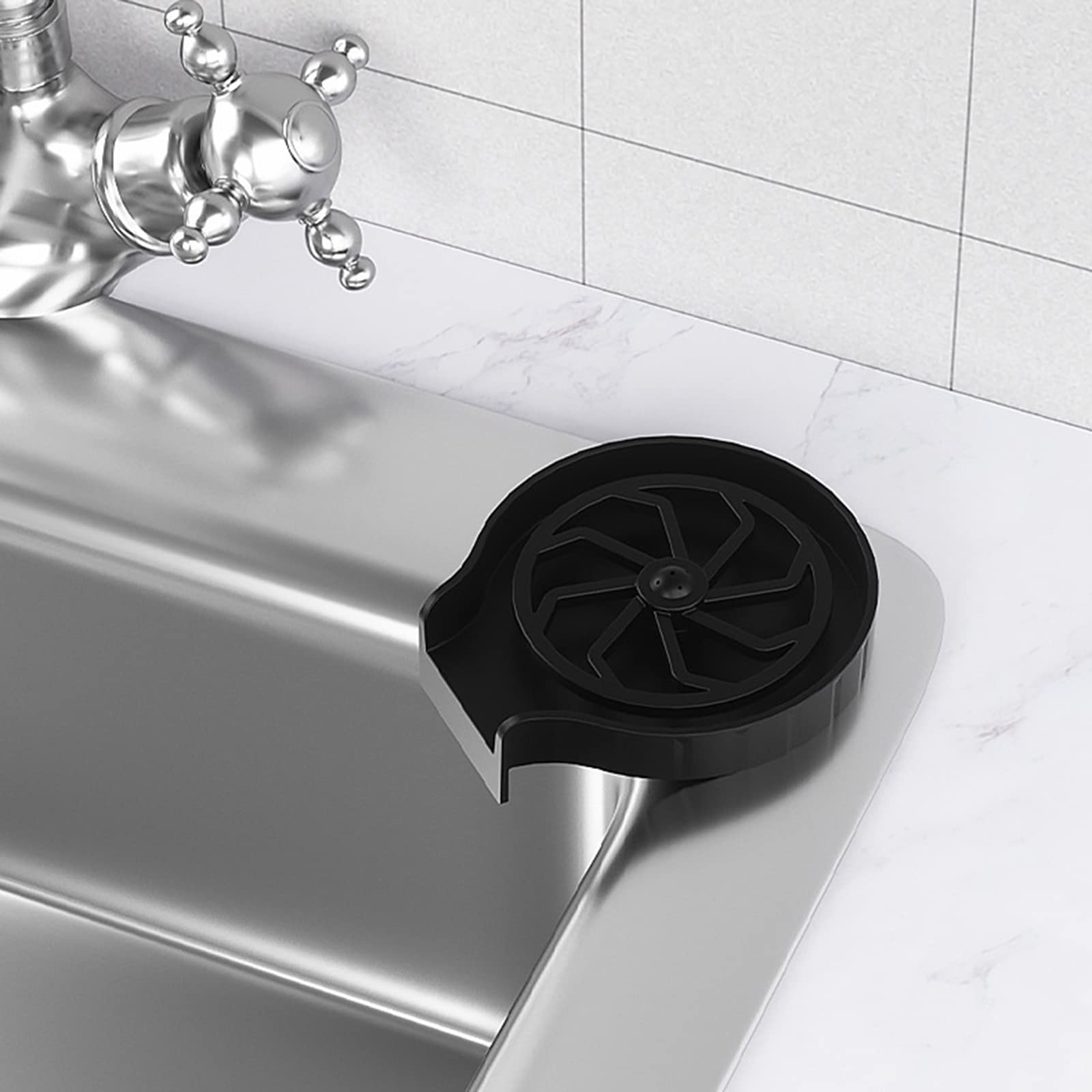Lavabicchieri per lavello da Cucina, Lavabottiglie ad Alta Pressione, Sciacquatrice per Tazze per rubinetti, Pulitore per Tazze rotanti ABS 360, Lavabottiglie per lavello da Cucina per Bar