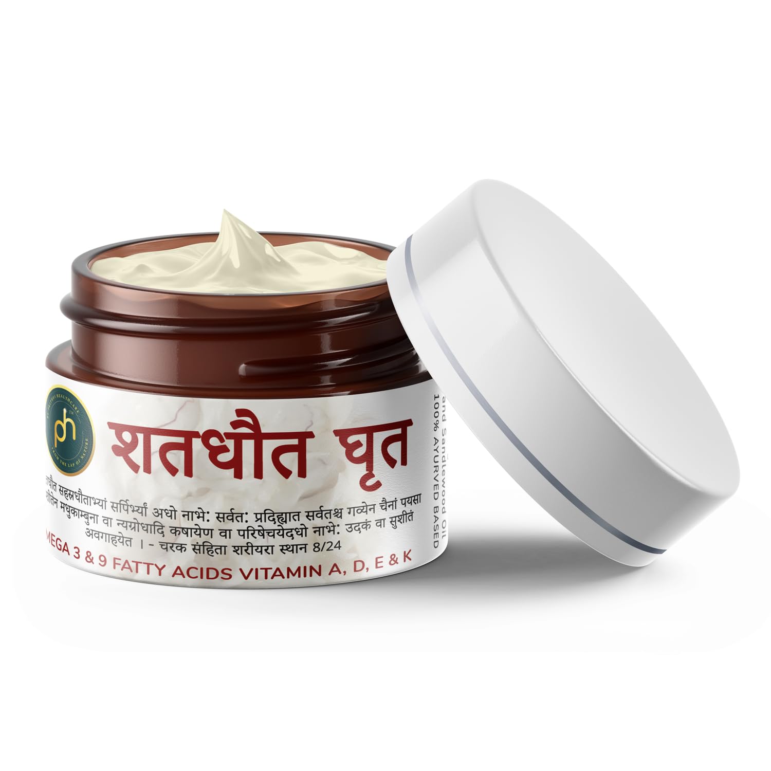 PH Shata Dhauta Ghrita Cream -30g | Ayurvedic Moisturizer with Organic Saffron & Sandalwood Oil, 200 Times Washed A2 Organic Ghee in Copper Vessel, Anti-Aging & Healing Formula (B0BSD684RW) Amazon Price History, Amazon Price Tracker