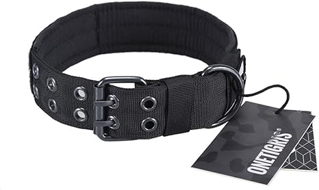 Onetigris military adjustable dog collar with metal d ring & buckle 2 sizes Clearance