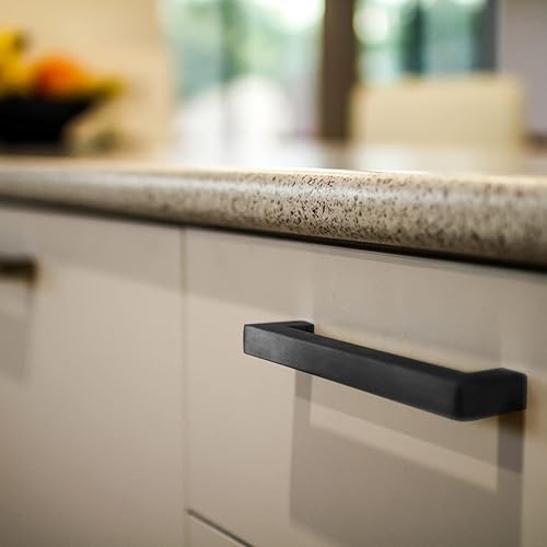 Miniatura 6 de Paquete de 20 manijas negras de gabinete de cocina de 5 pulgadas, tiradores de cajón de acero inoxidable 304 negro mate para casas rodantes,