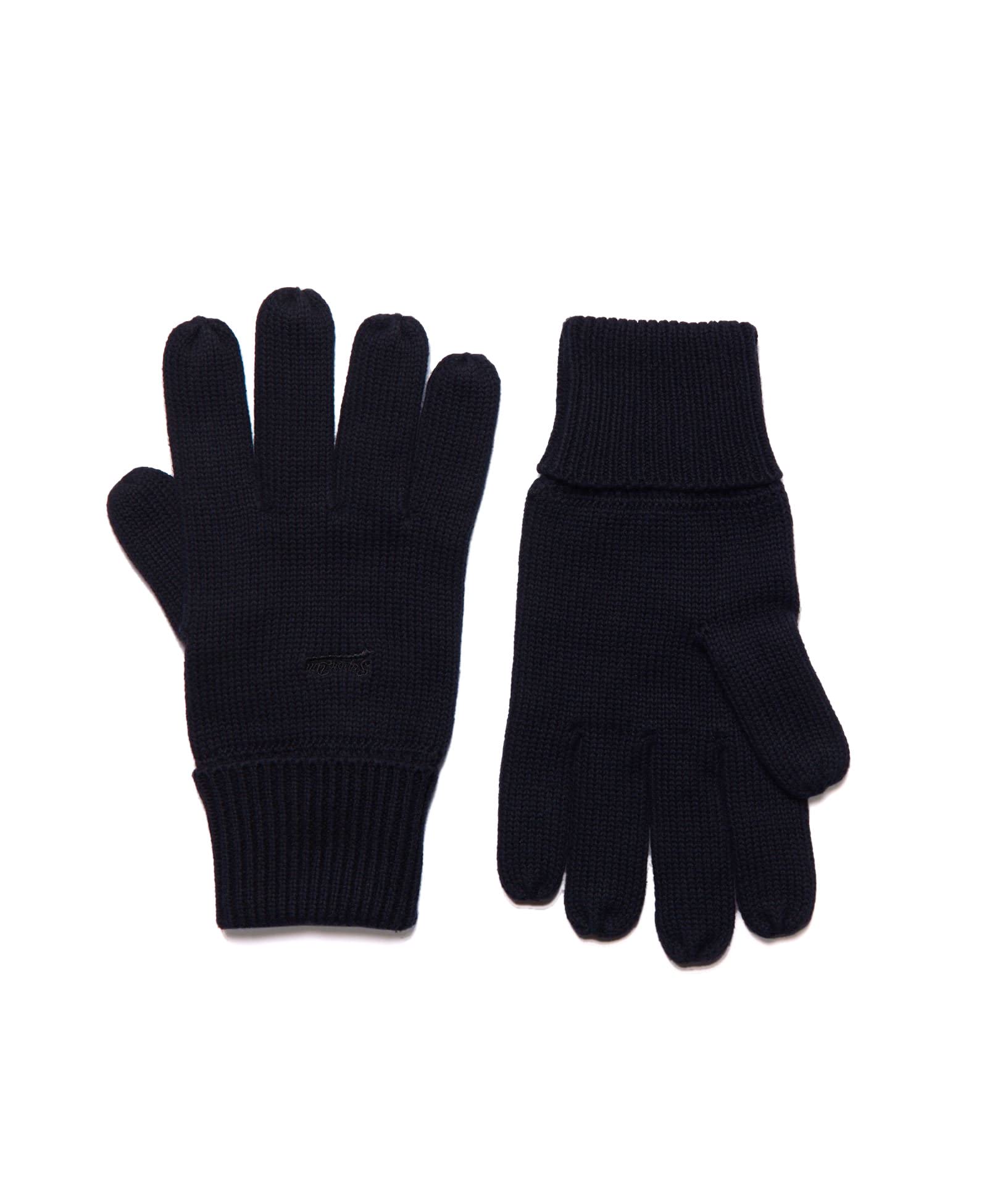 Superdry Gloves Knitted Logo Gloves Eclipse Navy Grit OS Men, Black/White