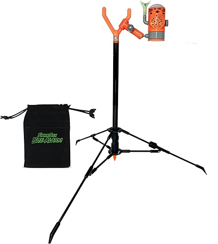 Miniatura 9 de FISHIN' STIX - Kit listo para pescar, incluye soporte para caña de 30 pulgadas, trípode de soporte todo terreno y alarma de mordida