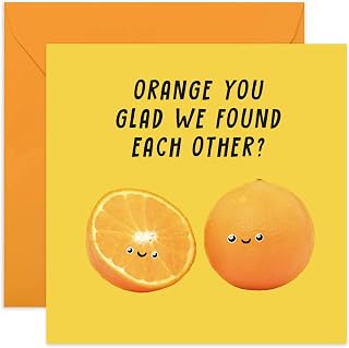 Old English Co. Funny Orange Wedding Anniversary Card for Husband Wife - 'Orange You Glad' Valentine's Day Card for Girlfriend Boyfriend - Best Friend Card | Blank Inside with Envelope