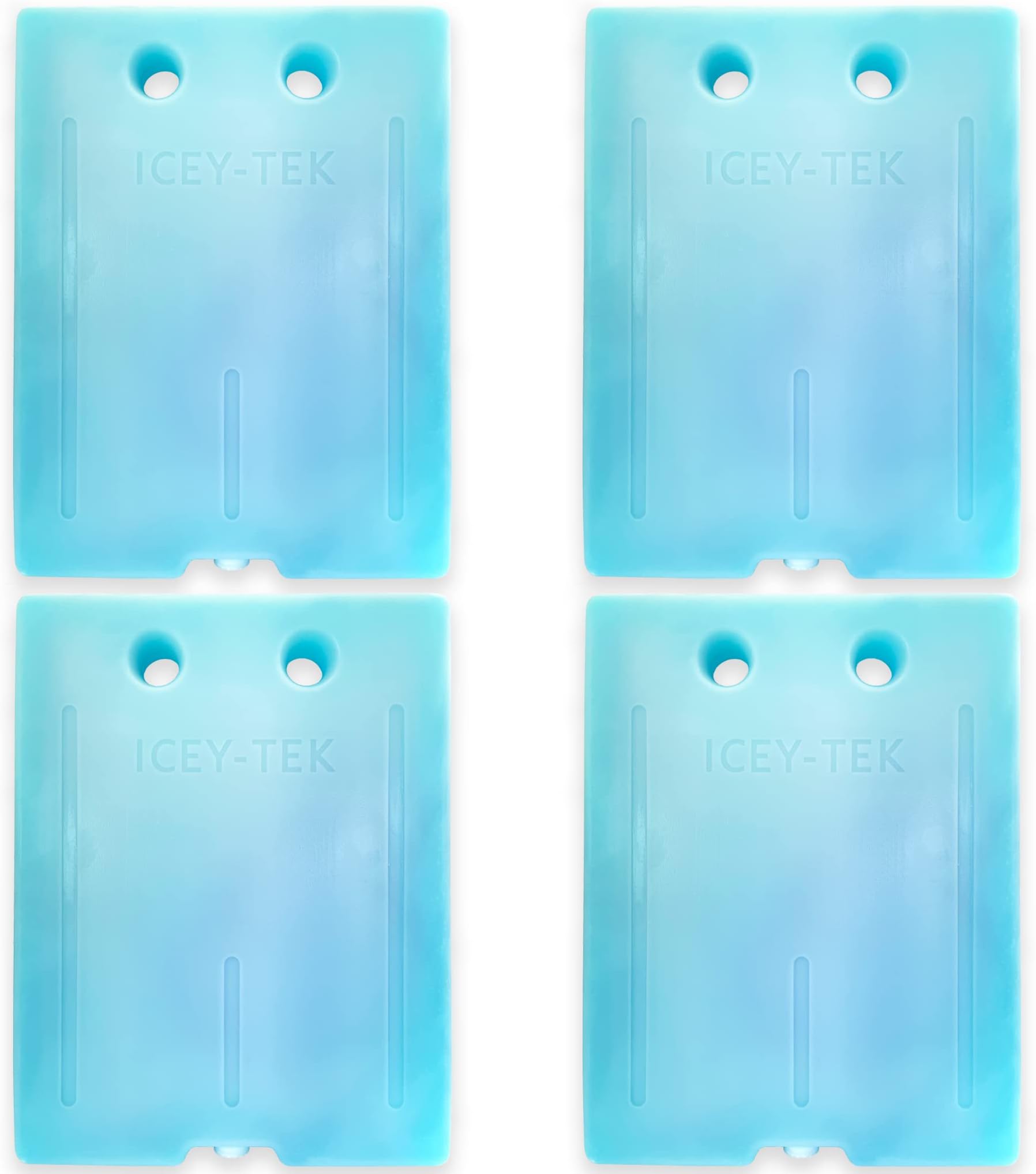 Pack Of 4 Icey-Tek Large Gel Ice Packs. For Cool Boxes, Cooler Bags, Commercial, Fishing & Catering. Five Star Rated Company & Products.