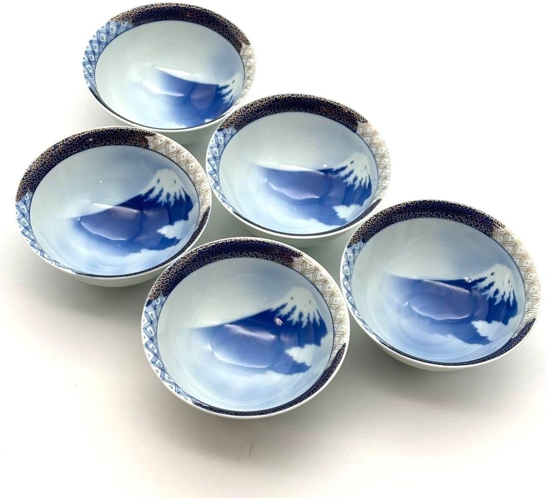 有田焼 染錦 深川製磁 富士山 カップ＆ソーサー 高台 碗皿 共箱 2489