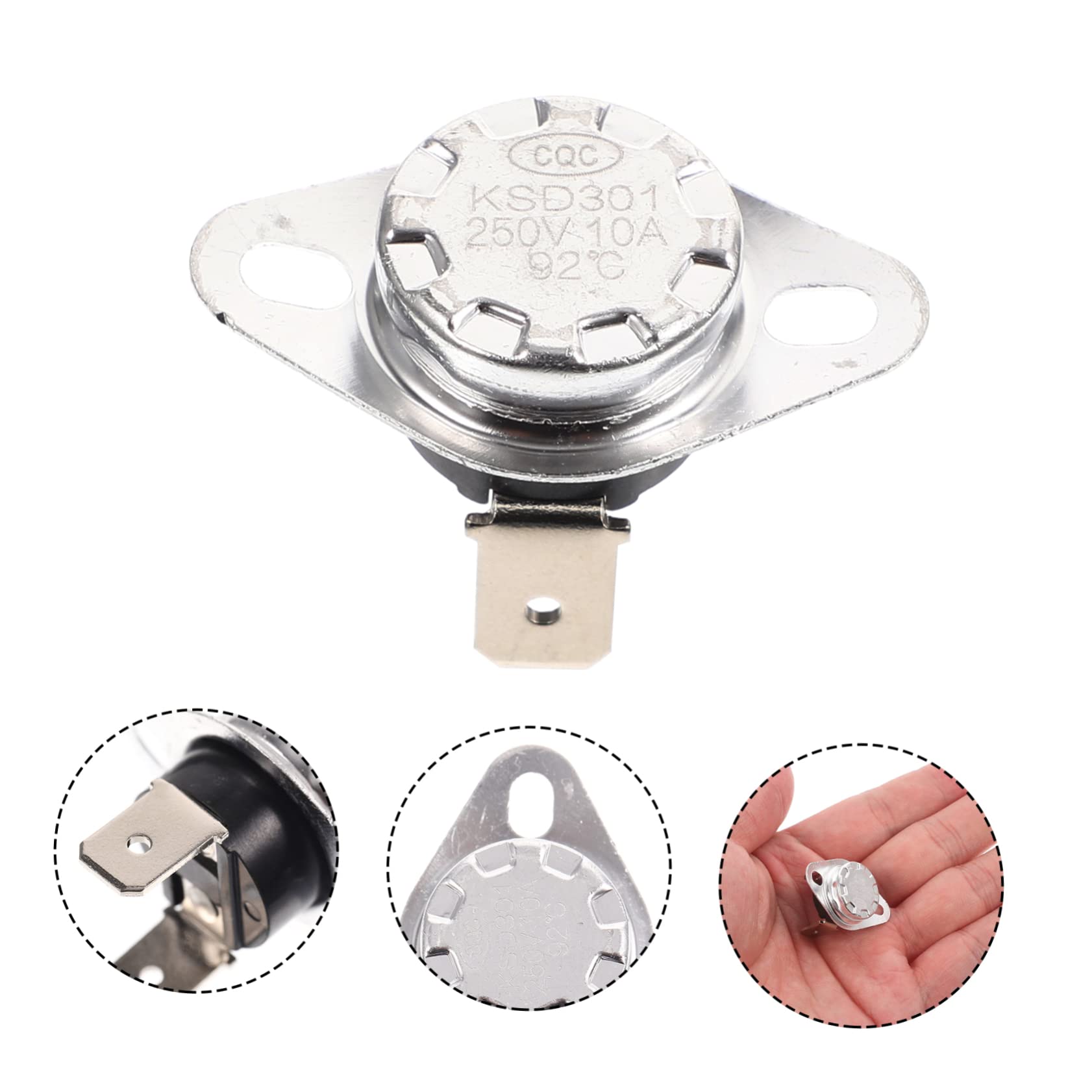 WOONEKY 5pcs Normally Closed Thermal Control Switch Reliable Temperature Control for Water Heaters Makers and Ovens Durable Easy to Install Thermostat Switch