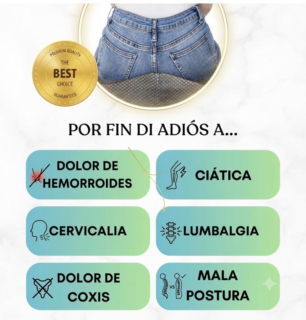 Cuscino ortopedico in memory foam, sollievo dal dolore alla schiena e al coccige, cuscino anti-decubito Cuscino per emorroidi, lombalgia, sollievo immediato dal dolore. Migliora la postura.