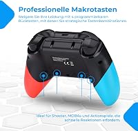 Bezdrôtový ovládač NK Pro Switch – Makro, Turbo, Gyro, duálne vibrácie, RGB podsvietenie – čierny/červený/modrý 3