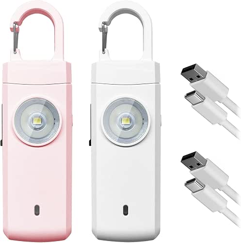 Shackcom 2pcs Alarme Personnelle 130dB Alarme de Poche avec Lumière