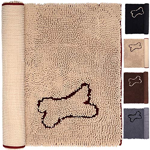 NJSBYL Dog Area Rug 3x5 Mat Doormat Bathrug Khaki 30x60 Inches Shaggy Chenille