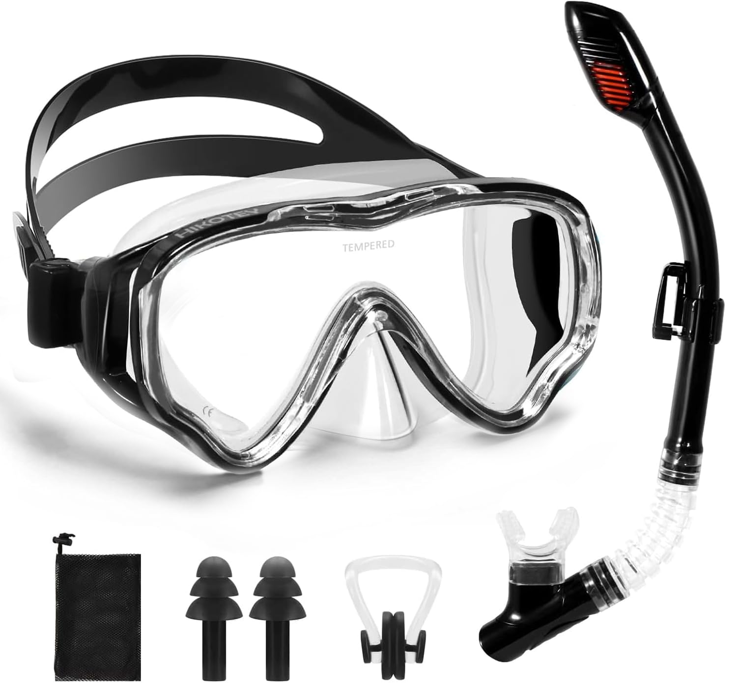 Set da snorkeling per bambini, maschera da snorkeling completamente asciutta per adulti, protezione anti-appannamento, unisex, vista panoramica HD, attrezzatura per snorkeling per bambini dai