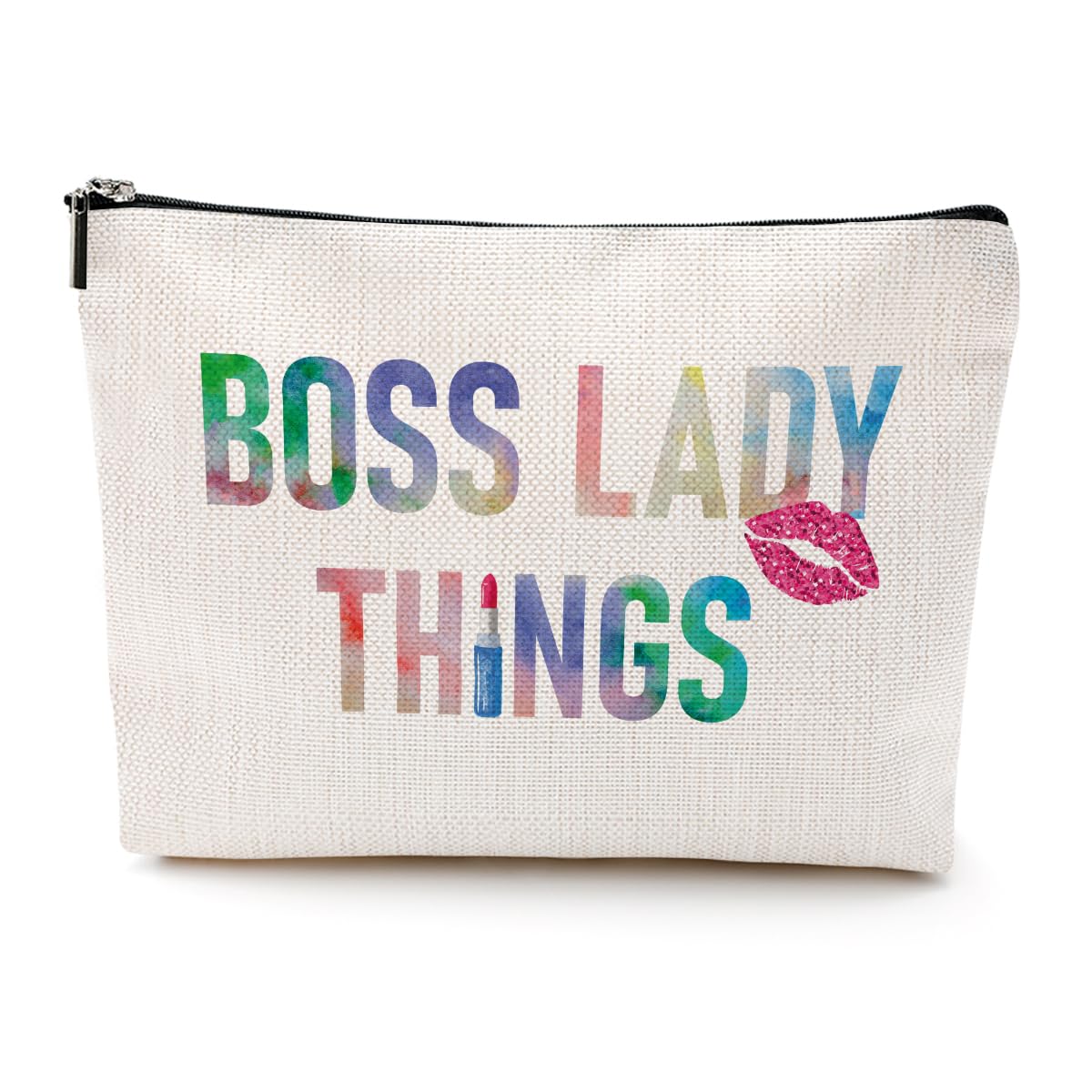 Boss Lady Cosmetic Bag - Gifts for Women: Appreciation, Retirement, Friends, Coworkers, Leader, Colleague, Girl Boss, Mentor - Makeup Bag & Pouch for