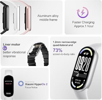 Xiaomi Mi Smart Band 10(2025) - Ceramic Edition - 1.72 AMOLED Display | 21 Days Battery Life | Touchscreen, Multi-Sport Tracker, Activity Tracker, Heart Rate Monitor | BT5.4 - Pearl White