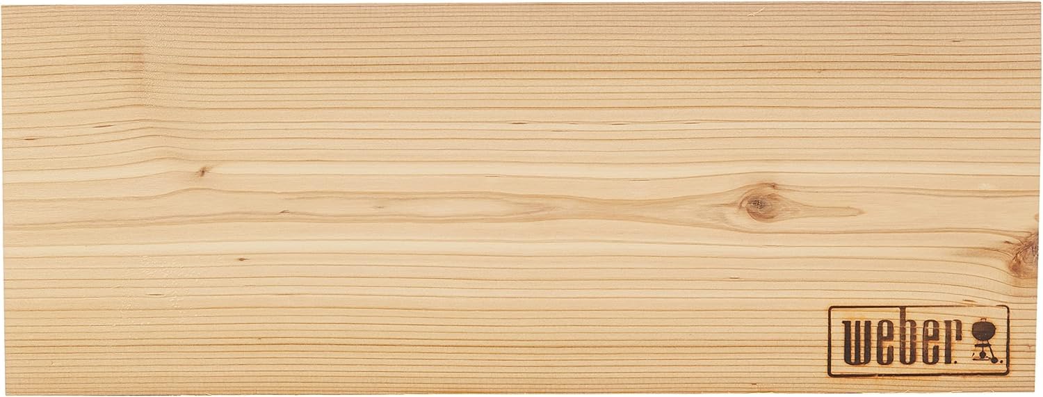 Weber Tablas de Cedro Rojo del Pacífico para ahumar, Grandes (40 x 15cm), Paquete de 2, Aroma Dulce y Suave, Ideal para Queso, Verduras, Pescado y Aves de Corral, Hechas de Maderas Naturales (17831)