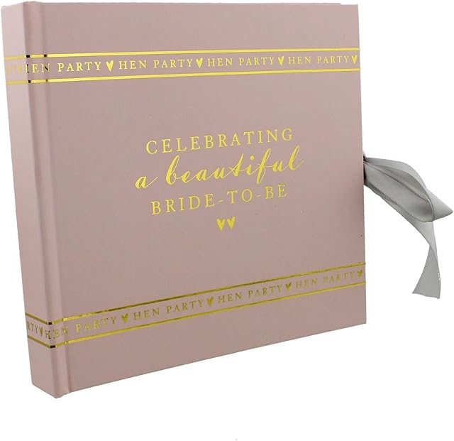 Hen Party Photo Album with Celebrating a Beautiful Bride To Be Writing, Pink and Gold