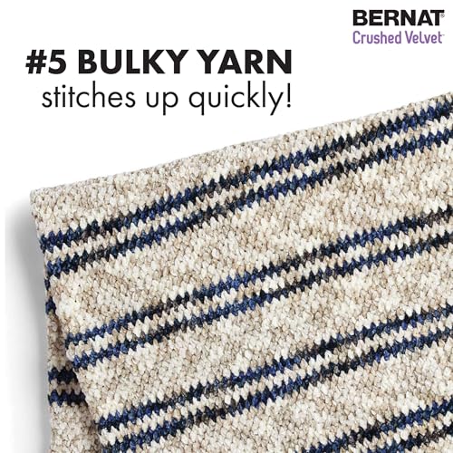 Bernat Crushed Velvet Navy Yarn - 2 Pack of 300g/10.5oz - Polyester - 5 Bulky - 315 Yards - Knitting/Crochet - Image 4