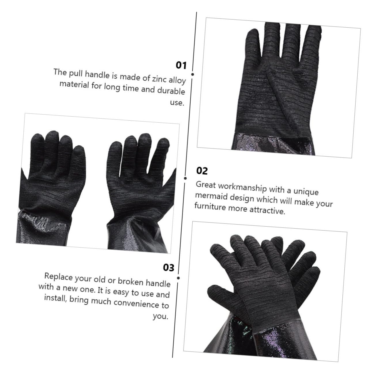 Guanti da Forno in Neoprene Resistenti al Calore Neri | 1 Paio Riutilizzabile, Isolamento Termico per Microonde e Ambienti Caldi, Uso Cucina e Barbecue
