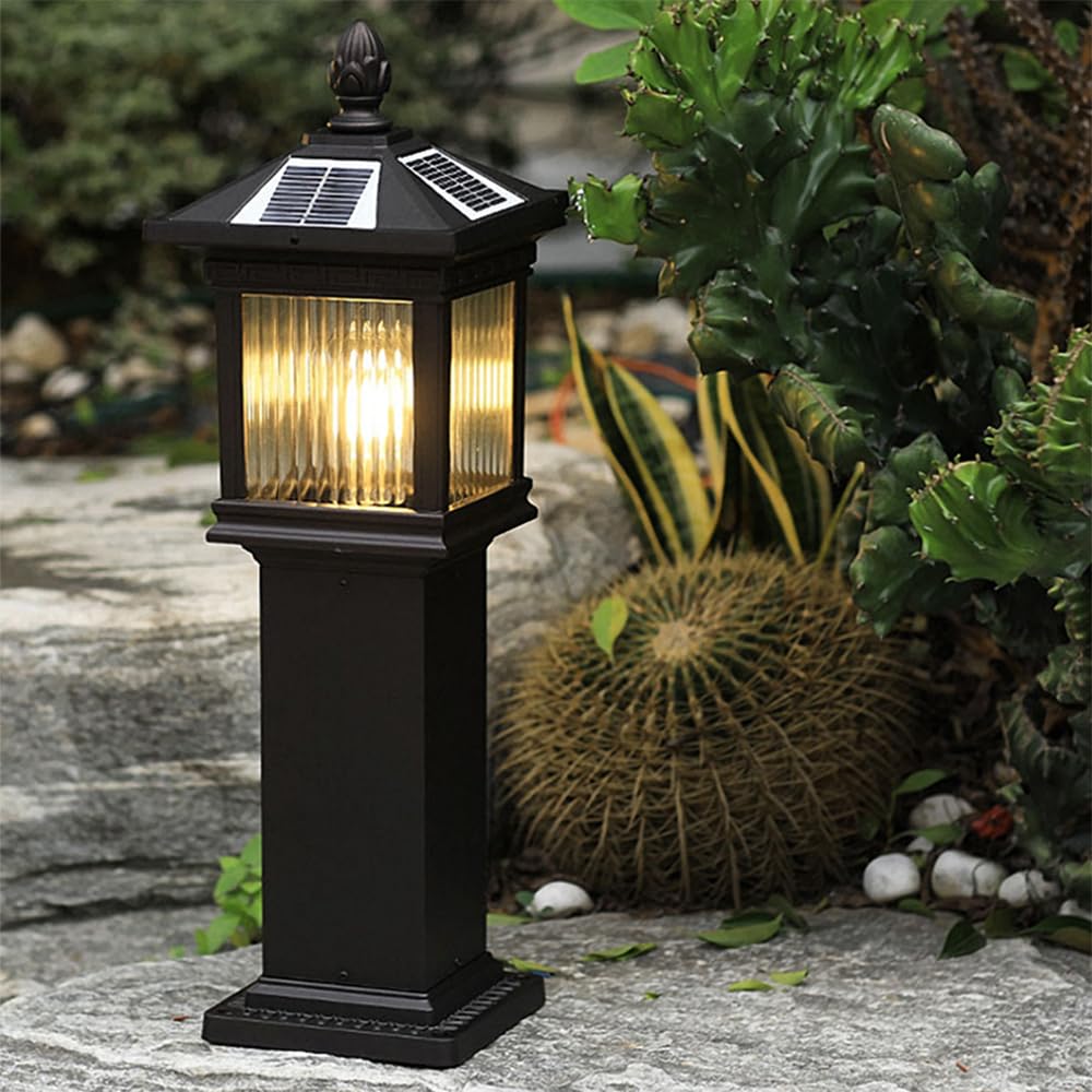 Lampada Solare da Giardino contemporanea, Impermeabile, per Ville, Giardini, Cortili, quartieri residenziali (Stile 13 B H60CM, 1 Pezzo)