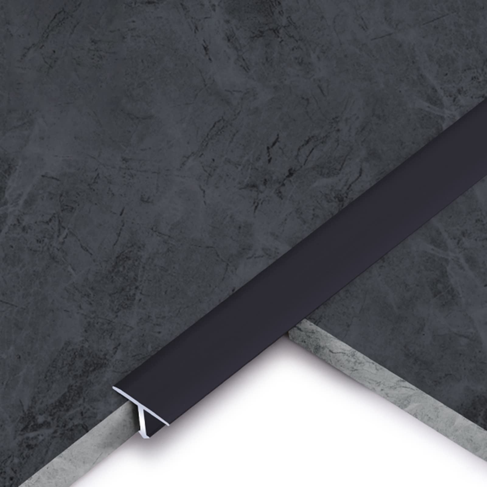 Remys Black Restaurant Hotel,Dirt-Resistant Carpet Seams Transition Strip, Aluminum T Molding Threshold Strips, Vinyl Floor Edging Trim Strips(,105Cm/41.3In)