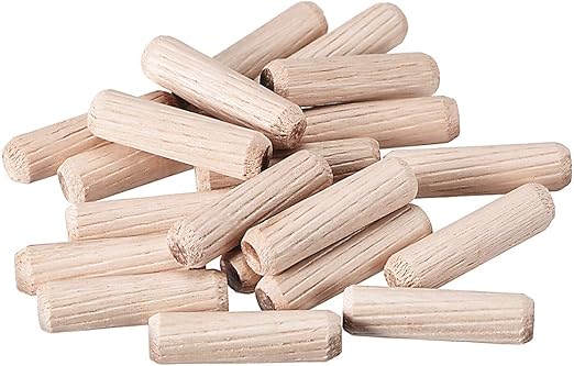 uxcell 0.31"x1.18"(8x30mm) Wooden Dowel Pin Wood Kiln Dried Fluted Beveled Hardwood 20pcs