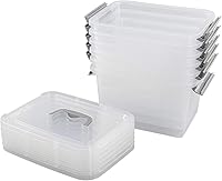 Vista 8 de Caja de almacenamiento de 5 cuartos de galón con tapa, 6 paquetes de contenedores pequeños de plástico con asas